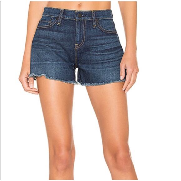 HUDSON Gemma Jean Shorts Size 24 Denim Cotton Stretch Distressed Cutoff Blue - Picture 1 of 15